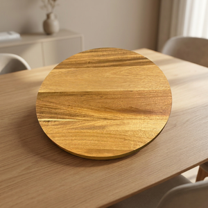Vintage 100% Natural Acacia <b>Wood</b> Eco-Friendly Multifunction Rotating <b>Lazy</b> <b>Susan</b> Circle Beverage Serving Tray - Product Image 4