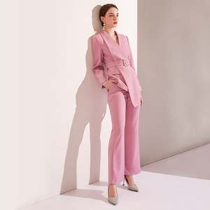 2022 Großhandel Neuankömmling OL Business Set Frau Karriere Frauen Profession elle Anzüge Büro Formale <span class=keywords><strong>Blazer</strong></span> und Hosen Zweiteiler Set - Product Image 2