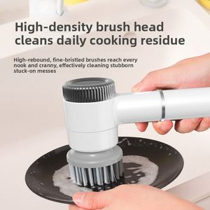 Brosse de nettoyage électrique en laine avec poils en laine d'acier, outil multifonction rechargeable pour l'élimination de la rouille et le nettoyage des casseroles/bols - Product Image 2