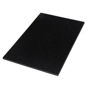 Factory supply black color Rubber Bar spill Mat silicone bar mat