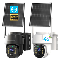 Cámara PTZ Solar Cosflow 4G con SIM, Doble Lente de 360 Grados, Control Remoto, IP66 Impermeable, Detección Humana PIR, Seguridad para Exteriores, con APP