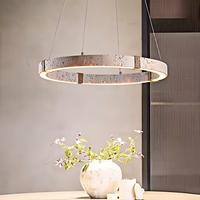 Lustre moderne en travertin, luminaire suspendu en pierre naturelle, style nordique minimaliste, lampe LED suspendue pour salle à manger
