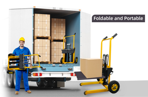 Настраиваемая мини-гидравлическая тележка для вилочного погрузчика, стальной деревянный ручной штабелер, легкий подъемный грузовик, тележка для промышленных складов, OEM - Product Image 5
