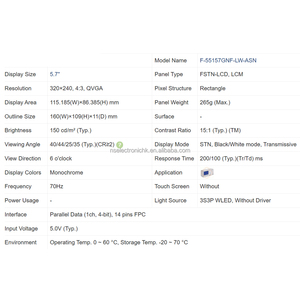 โมดูลจอแสดงผล LCD สำหรับอุปกรณ์การแพทย์ รุ่น F-55157GNF-LW-ASN - Product Image 4