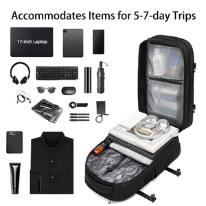Expandable Anti Theft Auto Compress Trolley Backpack with TSA USB Removabla Air Bag Carry on <strong>Wheel</strong> Built in Pump Vacuum <strong>Rucksack</strong> - Product Image 3