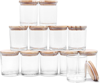 Vente en gros de pots à bougies en verre transparent noir mat de 200 ml, 220 ml, 300 ml, avec fond rond et couvercle, pour bougies en cire de soja
