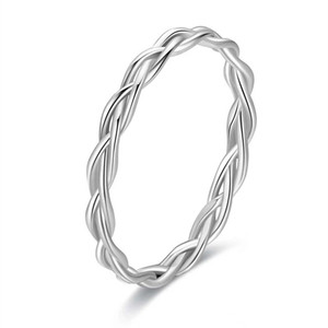Anello Minimalista a Fascia Intrecciata per Donne, Accessorio Moda Geometrico per Uso Quotidiano - Product Image 1