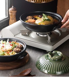 Nồi đất nung hiện đại có nắp, hai quai cầm, thân thiện với môi trường, tương thích với bếp gas, dùng để nấu lẩu, phục vụ món Dolsot, Bibimbap - Product Image 5