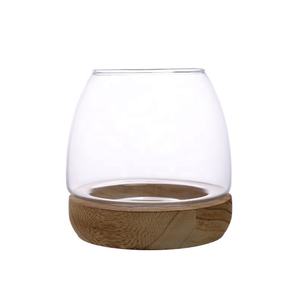 Terrario da tavolo per moltiplicazione di piante, fioriera per piantare acqua vaso in vetro con supporto in legno per la coltivazione di piante idroponiche a casa - Product Image 6