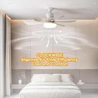 Ventilateur de prise à économie d'énergie Lumière Dimmable Cuisine fermée E26 E27 Ampoule 5 pales Ventilateur de prise Ventilateur de plafond avec lumière