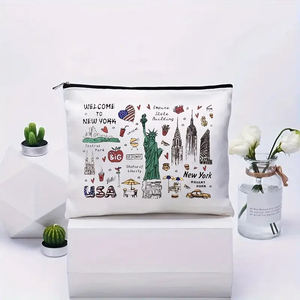 Trousse de Maquillage Personnalisée Grande Taille à Motif Souvenir de <span class=keywords><strong>New</strong></span> <span class=keywords><strong>York</strong></span>, Sac de <span class=keywords><strong>Voyage</strong></span> pour Articles de Toilette, Pochette Cosmétique, Cadeau pour Enterrement de Vie de Jeune Fille - Product Image 4