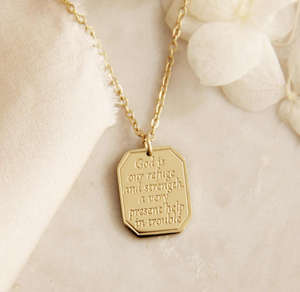 Collar Personalizado de Acero Inoxidable con Salmo 46:1, Joyería Cristiana, Regalo, Resistente al Agua y al Deslustre - Product Image 2