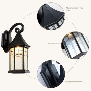 ไฟ LED แก้วใสพลังงานแสงอาทิตย์ติดผนัง, ไฟสวนดีไซน์คลาสสิกสไตล์อเมริกัน - Product Image 5