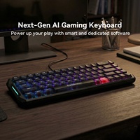 Clavier mécanique filaire à effet Hall magnétique AI Flux 68 noir, 68 touches, déclenchement rapide, RGB, USB-C, clavier de jeu, disposition ANSI