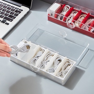 กล่องเก็บสายเคเบิลแบบใสสำหรับใช้ในบ้าน กล่องจัดระเบียบสาย USB โทรศัพท์มือถือ ที่เก็บกุญแจ รีโมทคอนโทรล และของจิปาถะ - Product Image 5