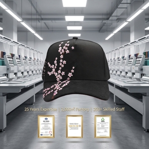ODM OEM Hochwertige Original-Wildleder-Kappe mit Pfirsichblüten-Stickerei Verstellbare Bestickte Baseball-Caps mit Individuellem Logo - Product Image 2