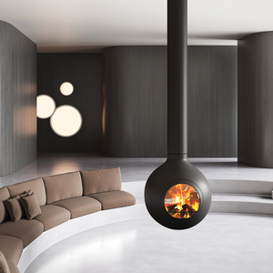 Chimenea Suspendida Orb de Inspiración Escandinava con Tecnología de Llama Real, Carcasa de Metal y Vidrio Templado - Product Image 4