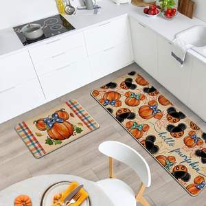 Ensemble de tapis de cuisine Temu Autumn Pumpkin, rectangulaires, en polyester, absorbants et résistants aux taches, pour la maison - Product Image 5