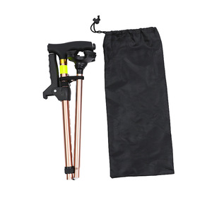 Telescopic Aluminum Alloy Walking Stick With Led <b>Light</b> Outdoor Hiking <b>Pole</b> Lightweight Four Legged Armrest Non Slip - Product Image 1