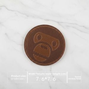 Patch en feutre non tissé thermocollant personnalisable, motif singe de dessin animé couleur café, pour broderie informatique, décorations de vêtements et chapeaux, MOQ 10 pièces - Product Image 2