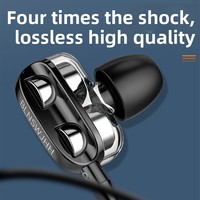 Headphone In-Ear Cetakan Khusus Dual Dynamic Driver Kontrol In-Line 3.5mm Earphone Smartphone Kabel 1.2m Silikon Gel TPE