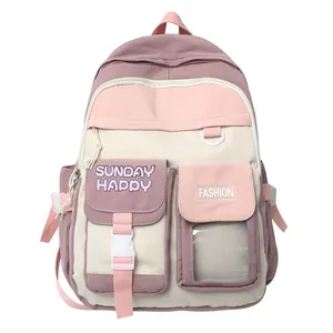 Трендовый складной холщовый рюкзак для ноутбука для девочек, Заводская поставка, студенческий рюкзак, водонепроницаемые школьные сумки