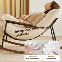Chaise à bascule rétro crème de Style médiéval canapé paresseux simple pour salon chambre balcon loisirs inclinable