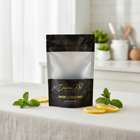 Pochette personnalisée avec fenêtre transparente et fermeture éclair refermable pour aliments, en PE de qualité alimentaire, imprimée en héliogravure, logo estampé or, sac réutilisable