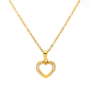 เครื่องประดับขายส่งจีน<span class=keywords><strong>สร้อย</strong></span>คอหัวใจเพชรขัดสูง18K <span class=keywords><strong>สร้อย</strong></span>คอสแตนเลสโครเมี่ยมหัวใจสำหรับผู้หญิง - Product Image 2