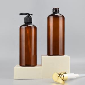 Bouteille <span class=keywords><strong>de</strong></span> crème cosmétique <span class=keywords><strong>Obturateur</strong></span> rond en plastique brun 500 pour shampooing Lotion pour le corps Autres cosmétiques Contenants d'emballage <span class=keywords><strong>de</strong></span> qualité supérieure - Product Image 4