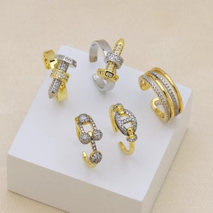 Anello BD-D1139 Bicolore Placcato Vintage con Zirconia Cubica e Strass, Gioiello Punk - Product Image 4