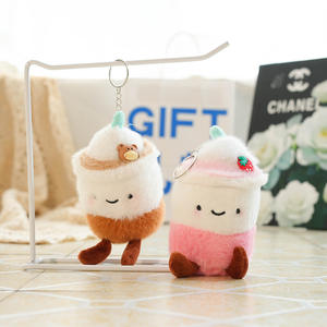 Peluche de 13 cm, suave, con forma 3D, estilo dibujos animados, de té de burbujas Boba, frutas y café con leche, con luz, para llavero y colgante de bolso - Product Image 5