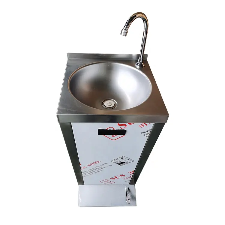 Foot operated sink 201/304 Stainless Steel hand wash sink Hospital outdoor use