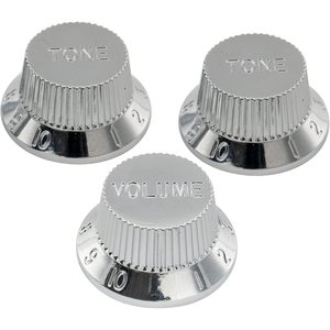 Ensemble de boutons de guitare électrique chromés, 1 volume, 2 tons, style <span class=keywords><strong>Stratocaster</strong></span>, pièces de guitare électrique - Product Image 1
