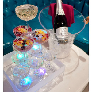 Boca ancha Champagne Glass Tower Glass Goblet bar Champagne Stacked Wide Bowl Champagne Sparkling Glass Home Restaurantes Fiestas - Product Image 6