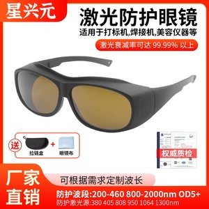 Lunettes de sécurité laser Shenzhen, monture noire, 30 % de transmission lumineuse, protection contre les rayonnements lumineux - Product Image 3