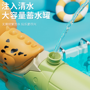 Pistola de agua de cocodrilo de gran capacidad con doble boquilla, juguete para niños de 3 a 6 años, pistola de agua de plástico para diversión en la playa - Product Image 5