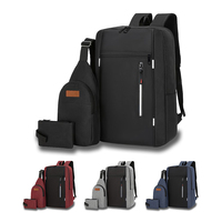 Mochila Económica 3 en 1 para Portátil, Impermeable, para Negocios, Juego de 3 Piezas, para Viajes Diarios y Excursiones