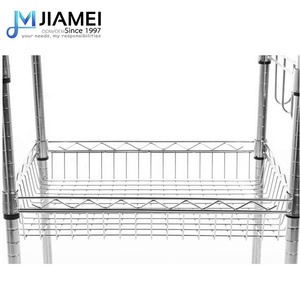 رف منظم للمطبخ من جيامي بثلاث طبقات، سلة سلكية، عربة أرفف سلكية - Product Image 5