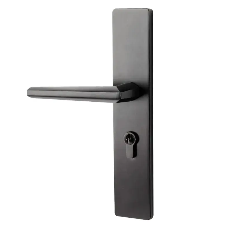 שחור בית שינה פנים דלת מנעול מודרני פשוט עץ דלת כפול מנוף מנעול פליז רחצה דלת ידית