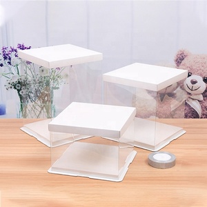 Boîte à gâteau de luxe personnalisée de haute qualité pour anniversaire et mariage, en carton blanc de qualité alimentaire, transparente en PET, avec revêtement UV, gaufrage, recyclable - Product Image 4