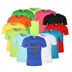 OEM T-shirt pour hommes T-shirts unis T-shirt en polyester doux Impression personnalisée Sublimation Logo T-shirt unisexe à séchage rapide