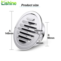 Grille de ventilation murale réglable en alliage d'aluminium Lishine pour conduit d'évacuation d'air, usage extérieur