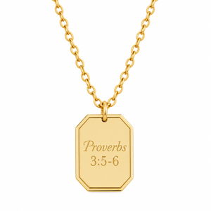Collar Personalizado <span class=keywords><strong>de</strong></span> Acero Inoxidable Jietao con Versículo Grabado, Salmo 46:1, Joyería Cristiana, Regalo, Resistente al Agua, Antideslustre - Product Image 1