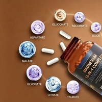 Capsules de glycinate de magnésium, Complément alimentaire pour le sommeil, Capsules de diglycinate de magnésium pur, Capsules de magnésium pour soutenir le système immunitaire