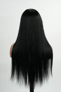 Perruque 100% <span class=keywords><strong>Cheveux</strong></span> Humains Longue et Soyeuse, Double Tissage, Prête à Porter, Lisse Comme un Bâton, <span class=keywords><strong>avec</strong></span> <span class=keywords><strong>Frange</strong></span> pour Femmes Noires - Product Image 3