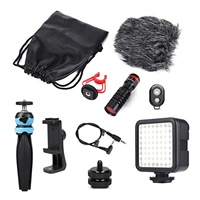 Smartphone Vidéo Plate-Forme Vlog Kit 1 avec Poignée Plate-Forme Micro Canon, lumière LED et Télécommande Sans Fil Vlog YouTube Cinéaste