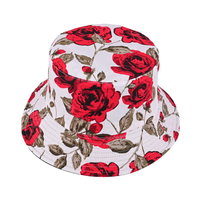 Op maat gemaakte bedrukte bloemen fruit logo dames reis vissershoeden mode zomer omkeerbare sport hardloop katoenen bucket hat