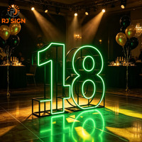 Lettres et chiffres géants lumineux RGB néon de 3, 4, 5 et 6 pieds pour grands événements, mariages, anniversaires, fournitures de fête, signalétique LED