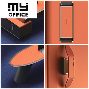 Foshan Mesa Minimalista Luz Lujo Presidente Gerente Escritorio Naranja Cuero Presidente - Product Image 5
